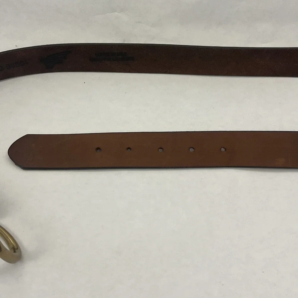 Red Wing Boots Belt Mens Size 42 Leather Brown Brass Buckle USA 96554